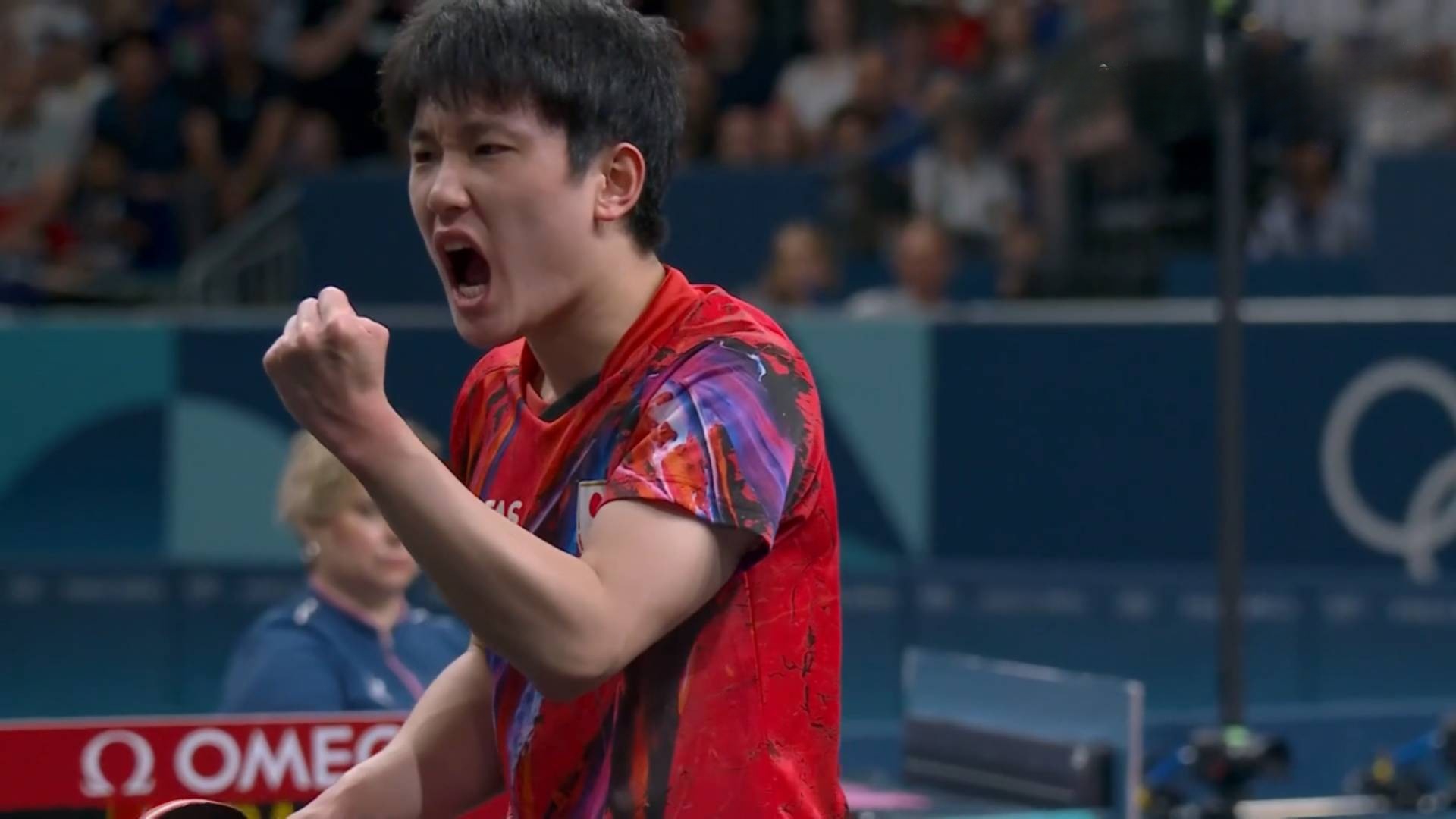 包含英国乒乓球队轻取韩国乒乓球队，张本智和高光表现的词条